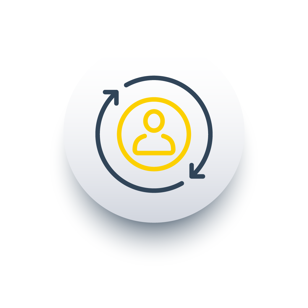 Icon depicting 24/7 customer service.